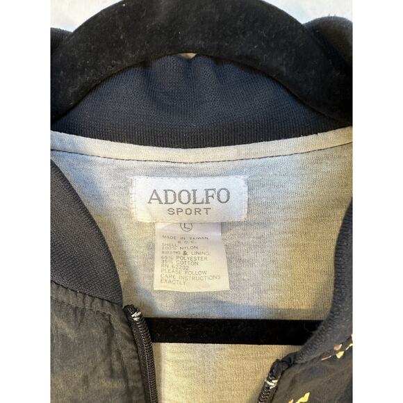 VINTAGE Adolfo Sport 80s 90s Bomber Jacket Unique PRINT’S For All SEASON! Sz.L - Picture 9 of 14